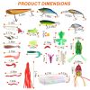 375Pcs Fishing Baits and Tackle Box Saltwater Freshwater Fishing Lures Kit Lifelike Popper Crankbaits Crickets Frogs Spoon Lures Maggots