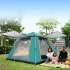 4-5 Person Camping Tent Outdoor Foldable Waterproof Tent with 2 Mosquito Nets Windows Carrying Bag for Hiking Climbing Adventure Fishing